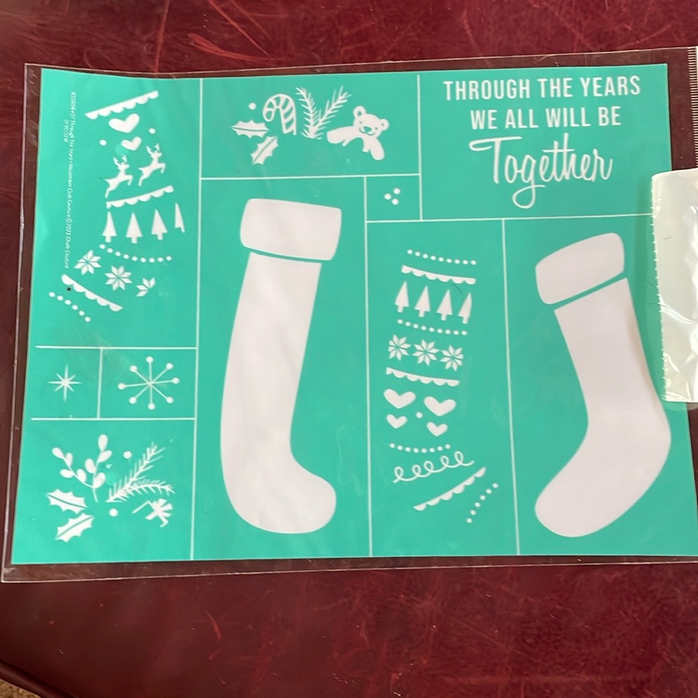 Chalk Couture Holiday Stencil.  Reusable, cleans with water.  Paste packets incl